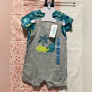 Carter's Baby Boy's 2 Pack Dinosaur Cotton Rompers